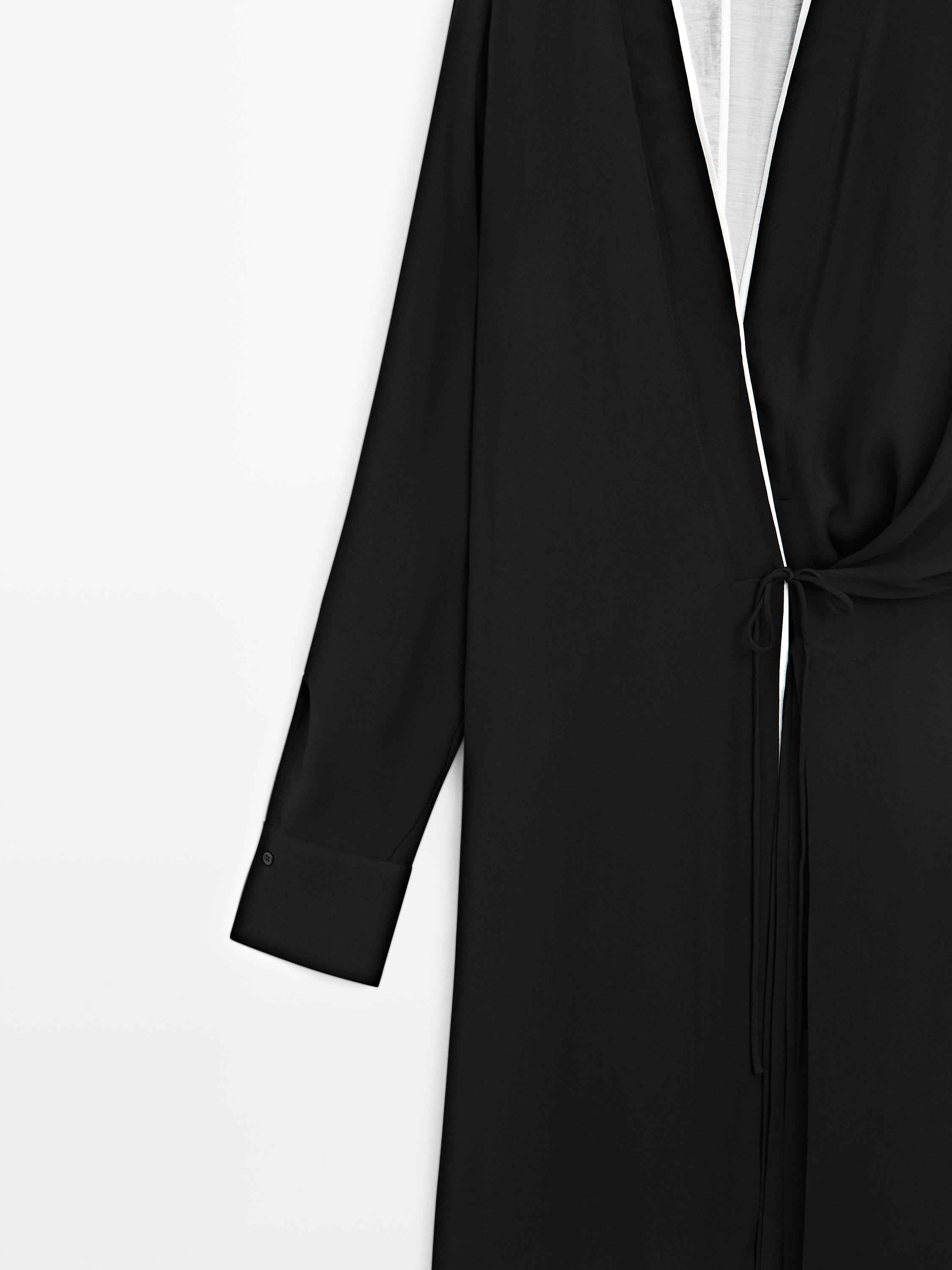 Flowing wrap dress with tie - STUDIO